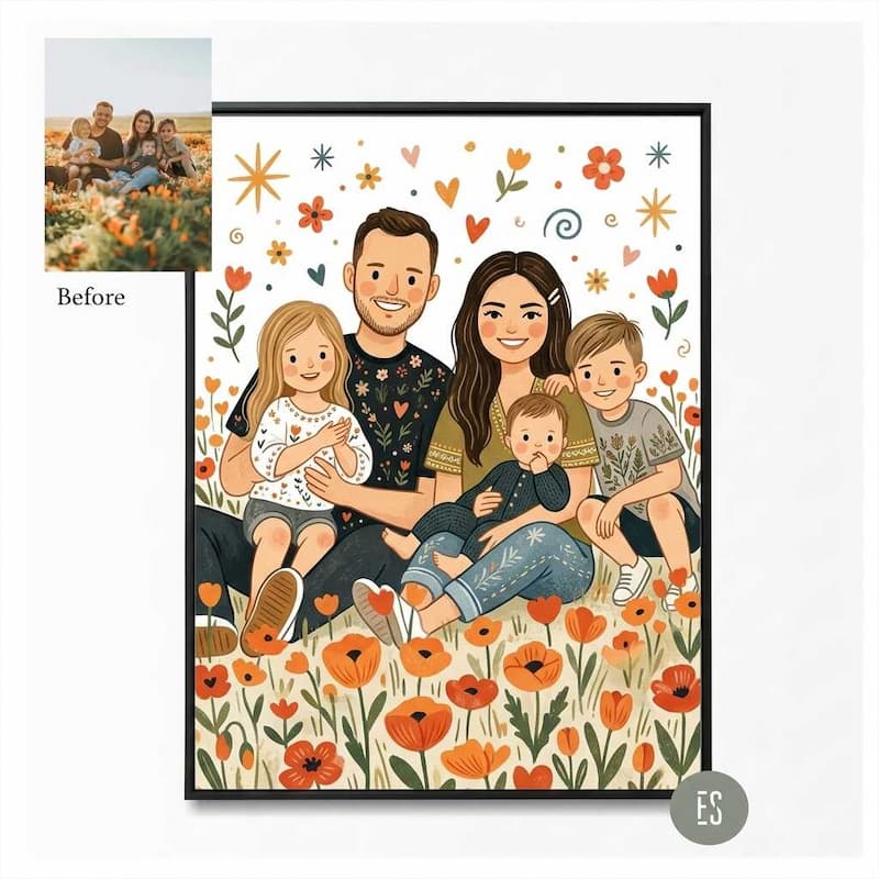 Custom Hand-Drawn Portrait — 3-Portrait Bundle
