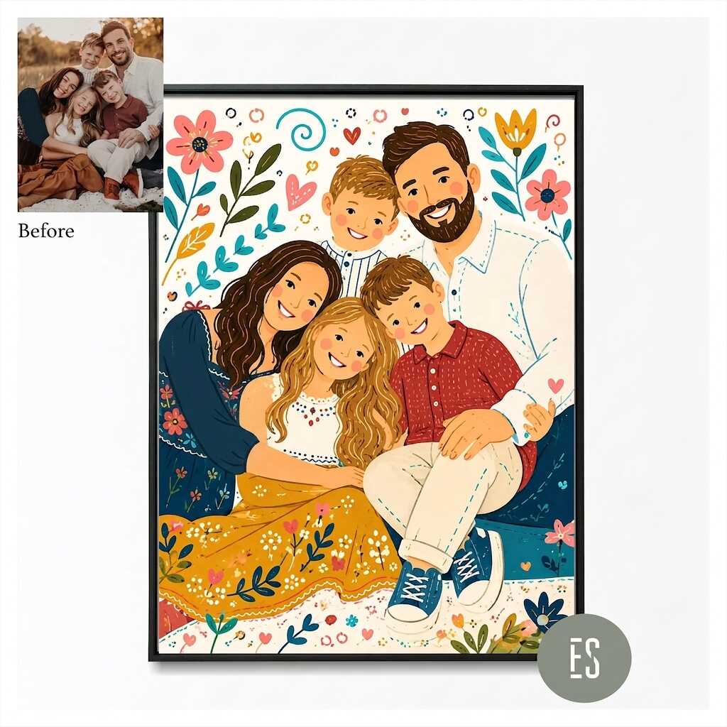 Custom Hand-Drawn Portrait — 3-Portrait Bundle