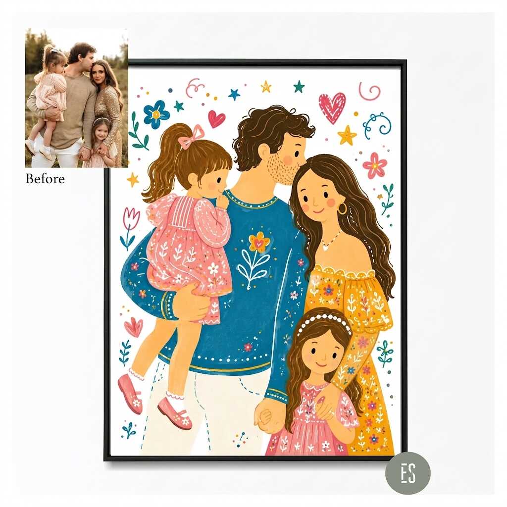 Custom Hand-Drawn Portrait — 3-Portrait Bundle