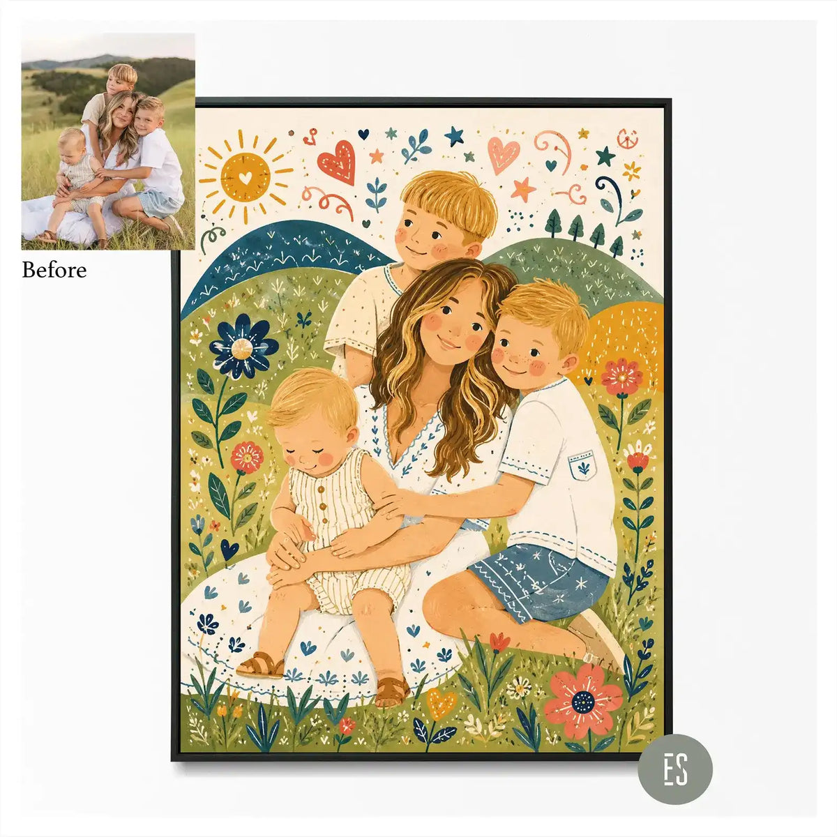 Custom Hand-Drawn Portrait — 3-Portrait Bundle