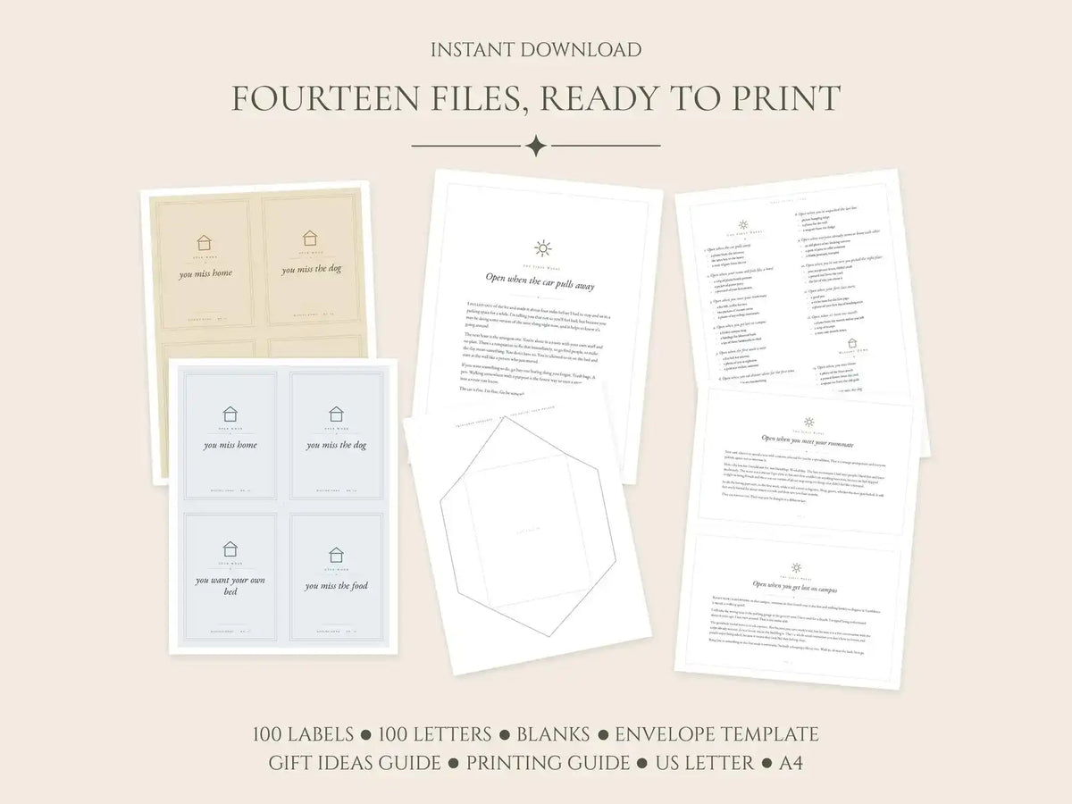 Open When Letters — The Complete College Send-Off Kit